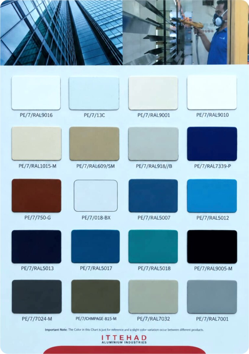 Ittehad Aluminium powder coating shade card